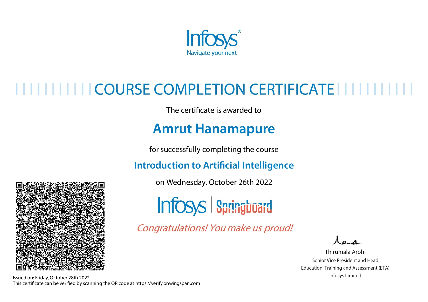 Internship Certificate